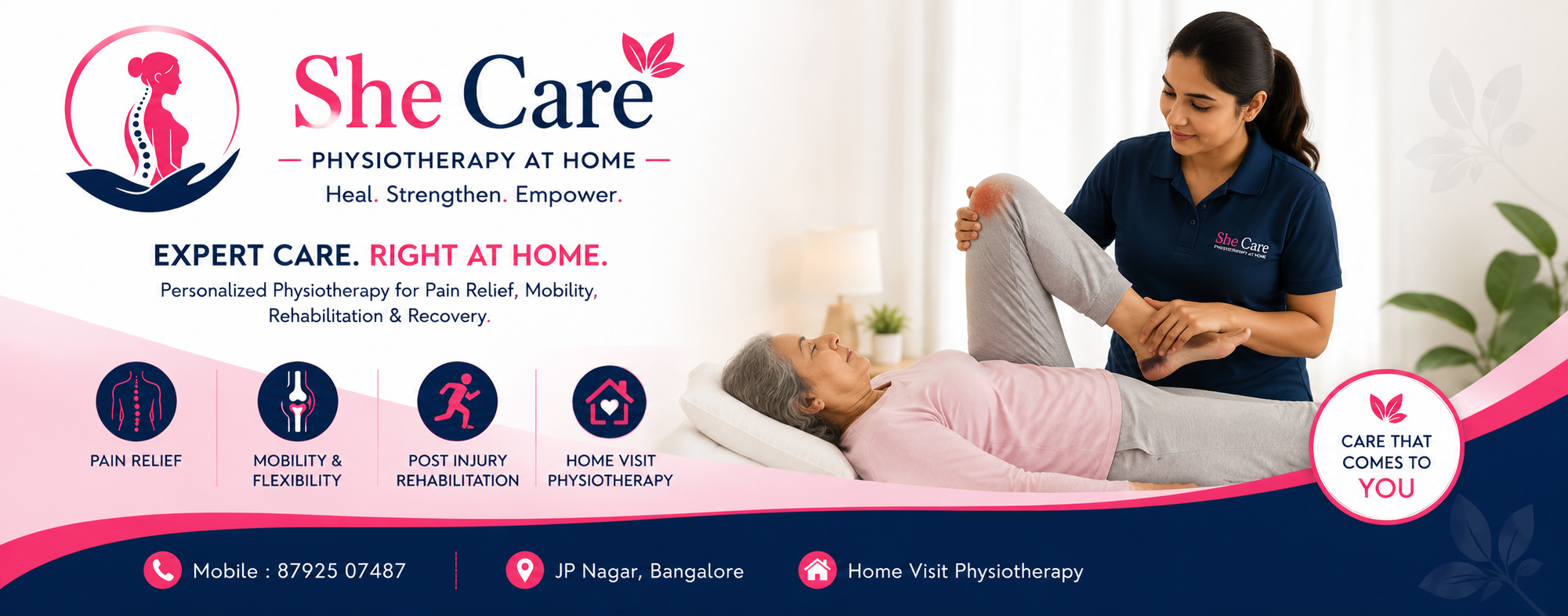Professional physiotherapy care at home in Bangalore